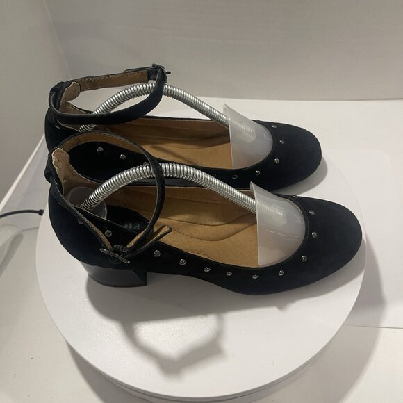 Montana Artisan crafted Suede Studded Ankle Strap Shoes In Black Sz 6.5M 4015821 - Picture 3 of 16